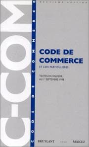 Tapa de Code de commerce et lois particulieres