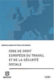 Tapa de Code de droit européen du travail et de la sécurité sociale
