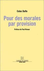 Tapa de Pour des morales par provision