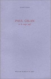 Tapa de Paul Celan et le corps juif
