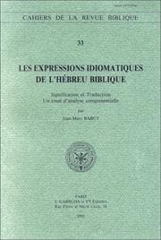 Tapa de Les expressions idiomatiques de l'hébreu biblique