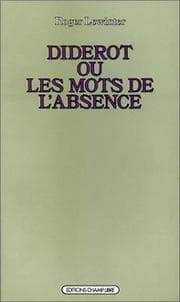 Tapa de Diderot: Ou, Les mots de l'absence