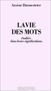 Tapa de La Vie des mots