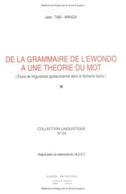 Tapa de De la grammaire de l'ewondo à une théorie du mot
