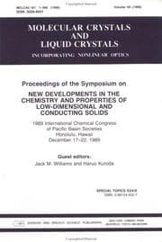 Tapa de Proceedings of the Symposium on New Developments in the Chemistry and Properties of Low-Dimensional and Conducting Solids