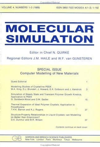 Tapa de Computer Modelling of New Materials
