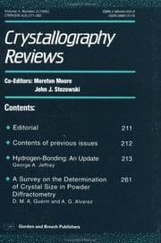 Tapa de Crystallography Reviews, Issue 3