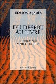 Tapa de Du desert au livre. entretiens avec marcel cohen