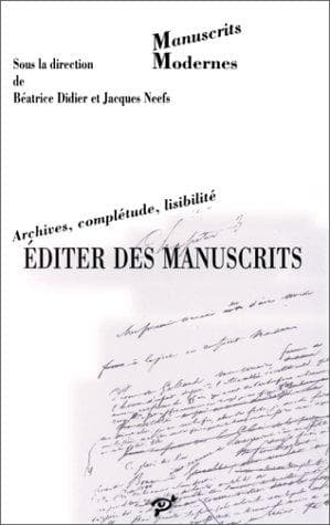 Tapa de Editer des manuscrits