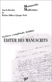 Tapa de Editer des manuscrits