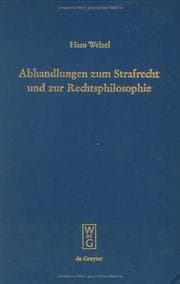 Tapa de Abhandlungen zum Strafrecht und zur Rechtsphilosophie