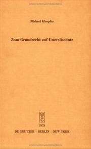 Tapa de Zum Grundrecht auf Umweltschutz