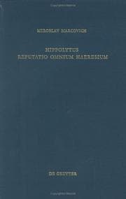 Tapa de Hippolytus Refutatio Omnium Haeresium (Patristische Texte Und Studien)