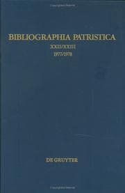 Tapa de Bibliographia patristica