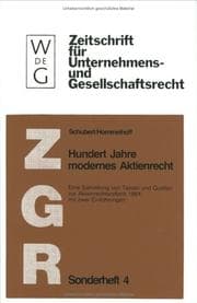 Tapa de Hundert Jahre Moderness Aktienrecht