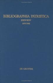 Tapa de Bibliographia patristica