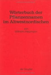 Tapa de Wörterbuch der Pflanzennamen im Altwestnordischen
