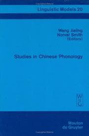 Tapa de Studies in Chinese phonology