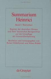 Tapa de Summarium Heinrici: Wortschatz