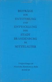 Tapa de Beitr GE Zur Entstehung Und Entwicklung Der Stadt Brandenburg Im Mittelalter (Veraffentlichungen der Historischen Kommission Zu Berlin)