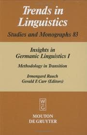Tapa de Insights in Germanic Linguistics I Methodology in Transition