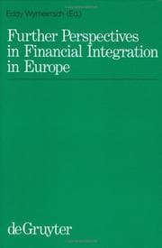 Tapa de Further perspectives in financial integration in Europe
