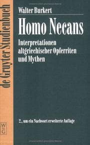 Tapa de Homo Necans: Interpretationen Altgriechischer Opferriten Und Mythen