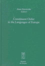 Tapa de Constituent order in the languages of Europe