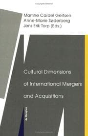 Tapa de Cultural dimensions of international mergers and acquisitions