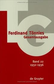 Tapa de Tonnies-Gesamtausgabe, Tg