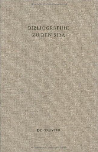 Tapa de Bibliographie zu Ben Sira