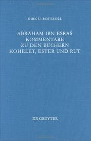 Tapa de Abraham Ibn Esras Kommentare Zu Den Buchern Kohelet, Ester Und Rut (Studia Judaica)