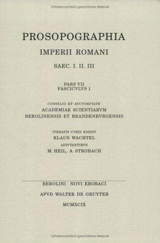 Tapa de Prosopographia Imperii Romani