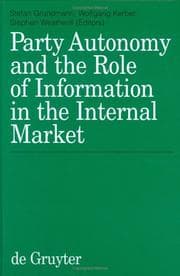 Tapa de Party autonomy and the role of information in the internal market