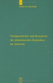 Tapa de Textgeschichte und Rezeption der plautinischen Komödien im Altertum