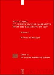 Tapa de Motif-Index of German Secular Narratives from the Beginning To 1400 2