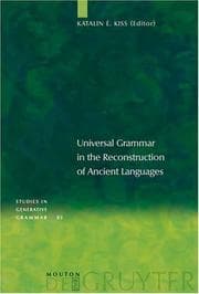 Tapa de Universal Grammar in the Reconstruction of Ancient Languages (Studies in Generative Grammar) (Studies in Generative Grammar)