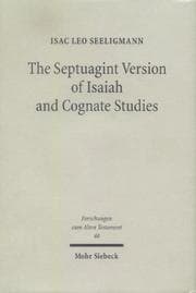 Tapa de The Septuagint version of Isaiah and cognate studies
