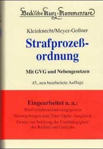 Tapa de Strafprozessordnung