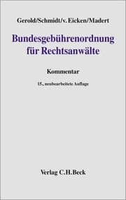 Tapa de Bundesgebührenordnung für Rechtsanwälte