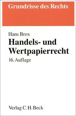 Tapa de Handelsrecht und Wertpapierrecht.