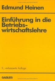 Tapa de Einführung in die Betriebswirtschaftslehre