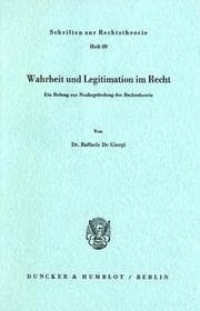 Tapa de Wahrheit und Legitimation im Recht