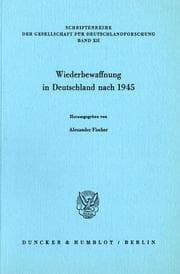Tapa de Wiederbewaffnung in Deutschland nach 1945
