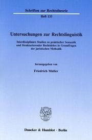 Tapa de Untersuchungen zur Rechtslinguistik