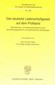 Tapa de Das deutsche Ladenschlussgesetz auf dem Prüfstand