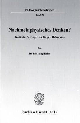 Tapa de Nachmetaphysisches Denken?