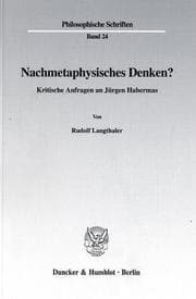 Tapa de Nachmetaphysisches Denken?