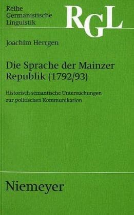 Tapa de Die Sprache der Mainzer Republik, 1792/93