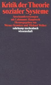 Tapa de Kritik der Theorie sozialer Systeme